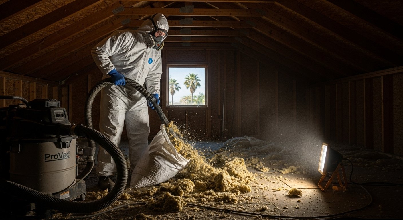 Attic insulation removal and cleanup in Arcadia, CA